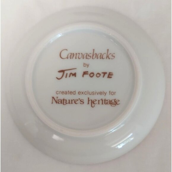 Nature's Heritage Plates Lot Of 2 Plates Canvasback and Canada Geese 4" Vintage - Picture 4 of 5